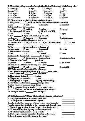 Đề thi học sinh năng khiếu Tiếng Anh 7